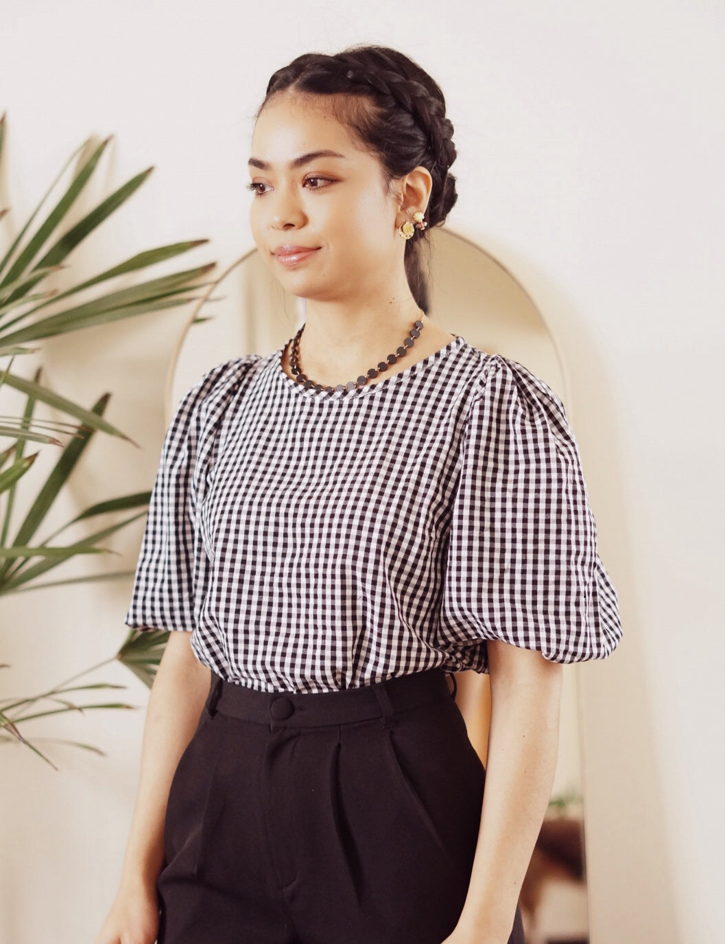 T-shirt Mangas Bufantes Vichy